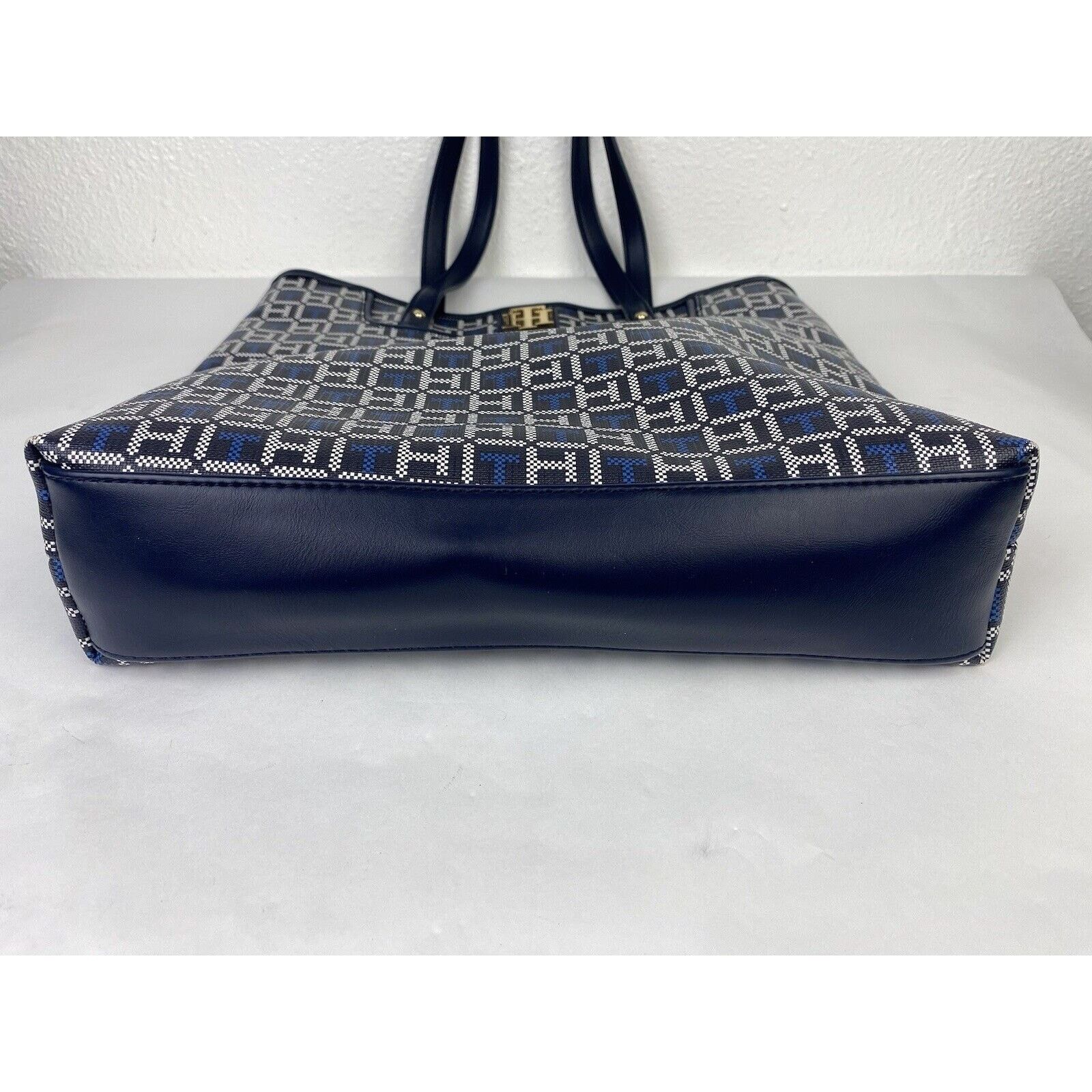 Tommy Hilfiger Tommy Hilfiger Blue Tote Logo Monogram Purse Shoulder Bag Size ONE SIZE - 13 Thumbnail