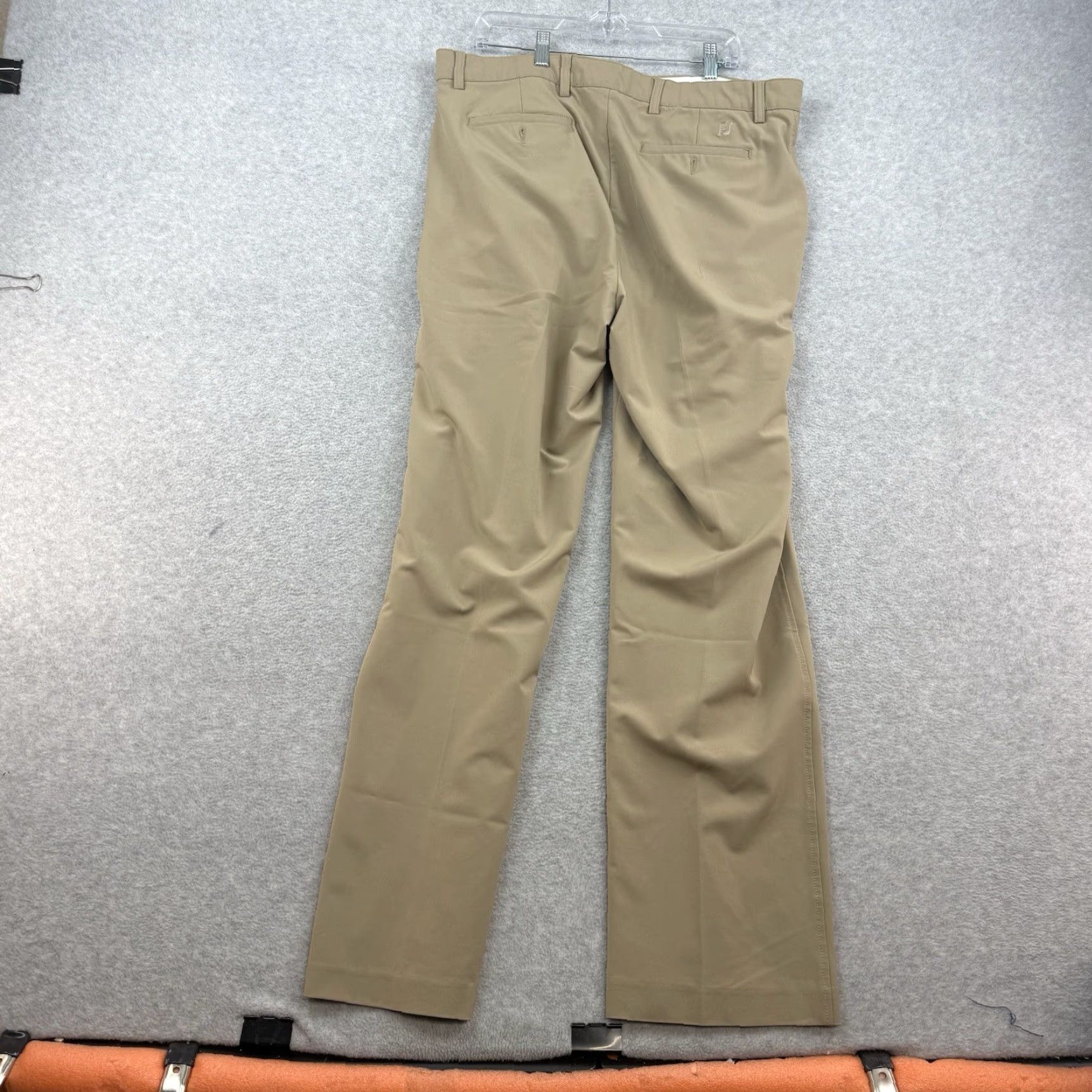 Footjoy FootJoy FJ Athletic Mens Beige Golf Performance Stretch Chino Pants Size 38X34 Straight Leg Flat Front Regular Waist 38 Inseam 34 Size US 38 / EU 54 - 6 Thumbnail