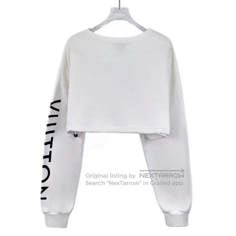 Louis Vuitton Louis Vuitton 22 white logo printed cotton crew neck long Size XXS / US 00 / IT 34 - 2 Thumbnail