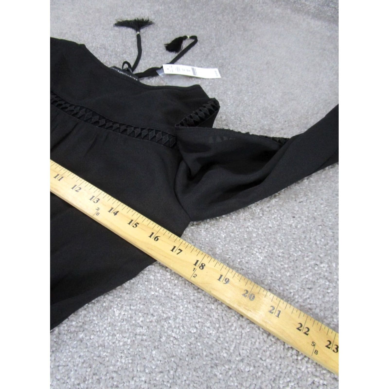 White House Black Market White House Black Market Dress Womens 00 Black Puff Sleeve V-Neck Fit & Flare Short Short Black Womens Size XXS / US 00 / IT 34 - 6 Thumbnail