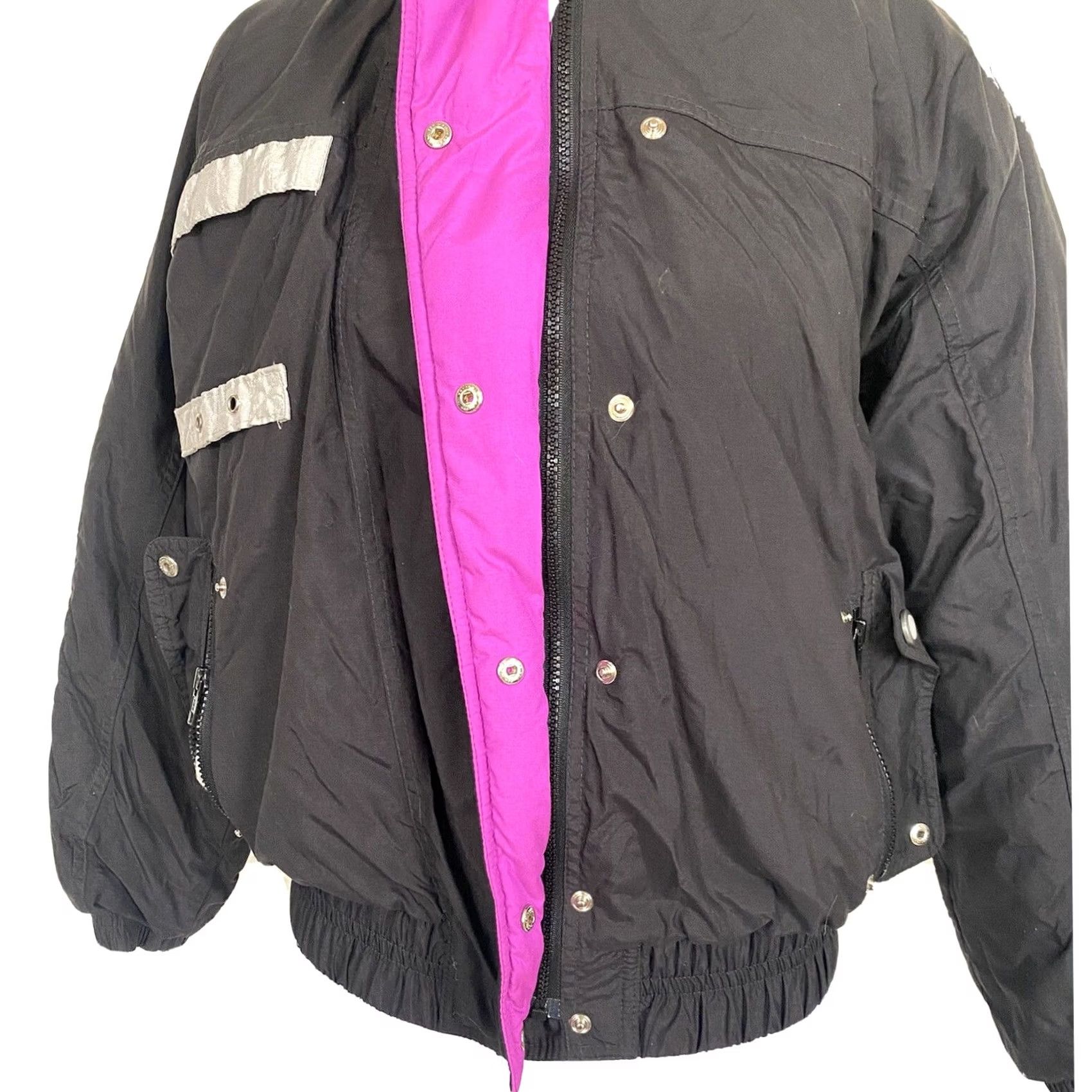 Vintage VINTAGE Roffe BLACK Puffer Jacket Parka Ski Coat Women Size 8 Short Nylon Zip Casual 80's 90s USA Size M / US 6-8 / IT 42-44 - 2 Thumbnail