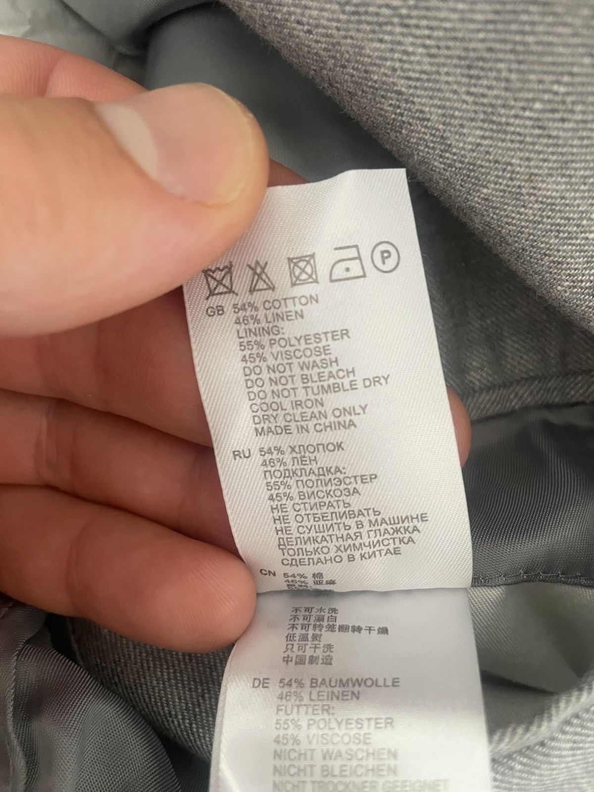 Reiss Grey Reiss suite, cotton-linen Size 36R - 8 Thumbnail