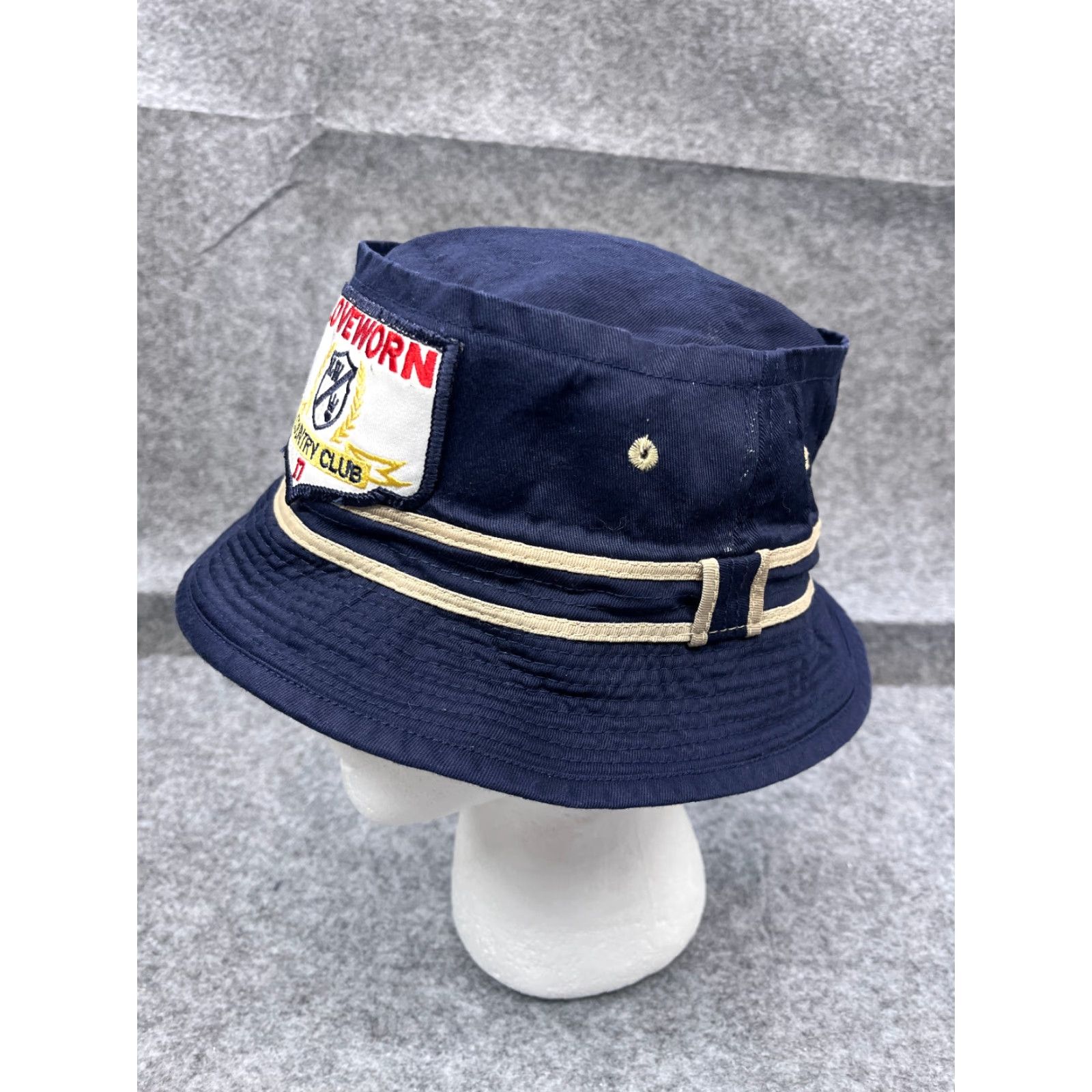 Vintage Loveworn Bucket Hat Cap Hat Blue Cotton Outdoor Adult Small Blue Twill Logo 90s? Size ONE SIZE - 4 Thumbnail