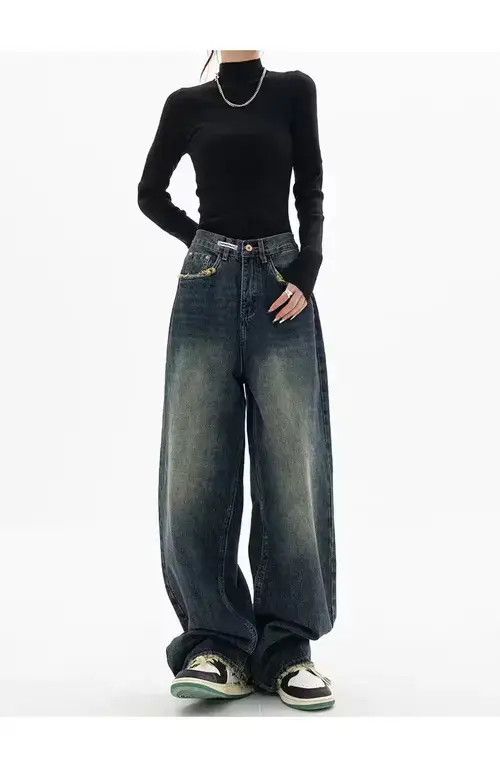Other Vintage Blue High Waist Women Jeans Gradient Size 29" - 4 Thumbnail