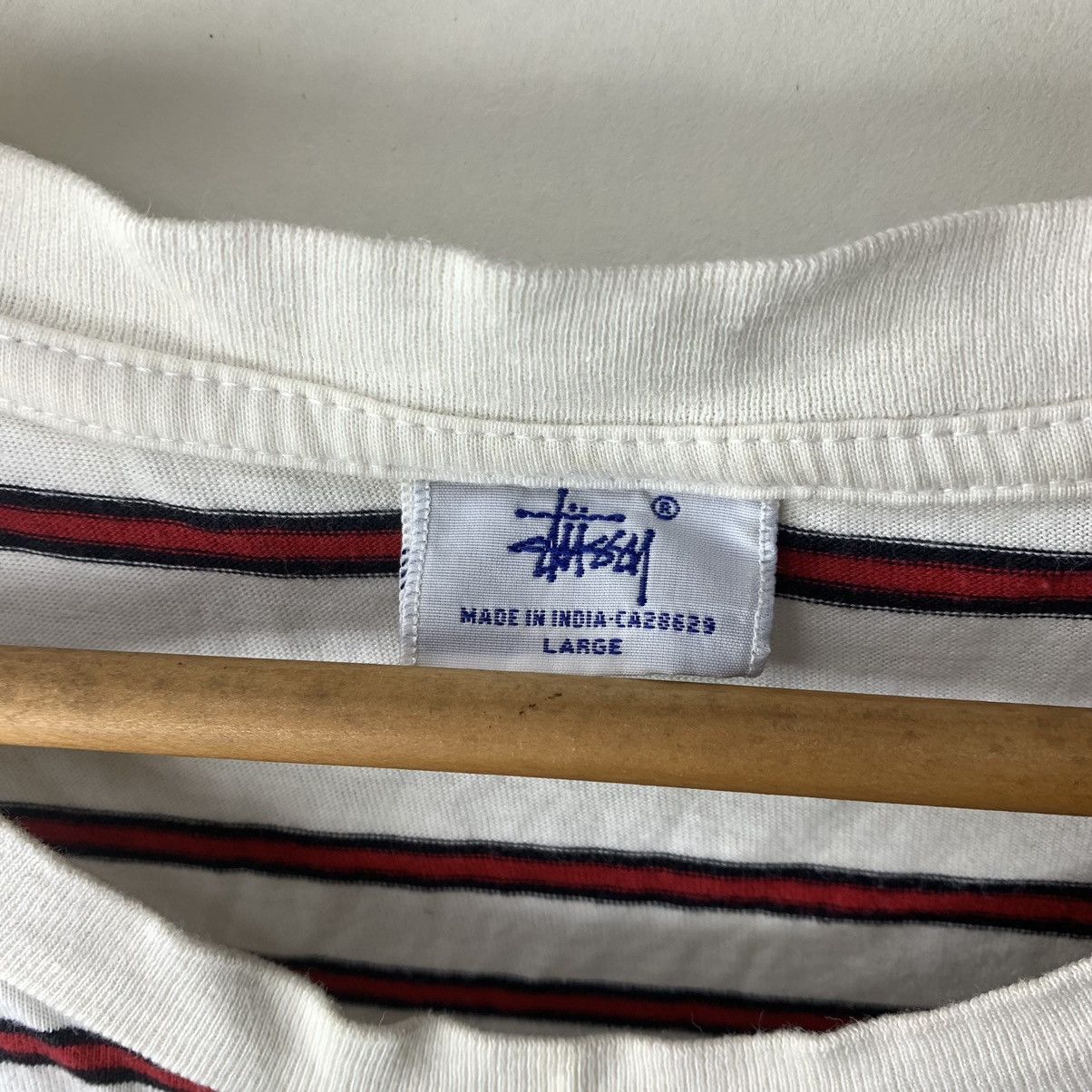 Stussy × Vintage Y2k Vintage Stussy Striped Tee Size US L / EU 52-54 / 3 - 7 Thumbnail