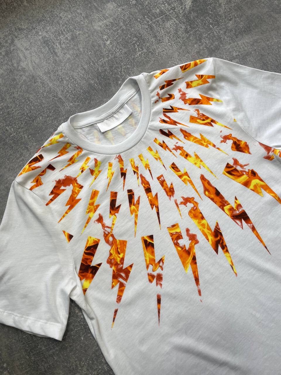 Japanese Brand × Neil Barrett Neil Barrett Flame Lightning Bolt Tee T-Shirt Y2K Size US S / EU 44-46 / 1 - 2 Thumbnail