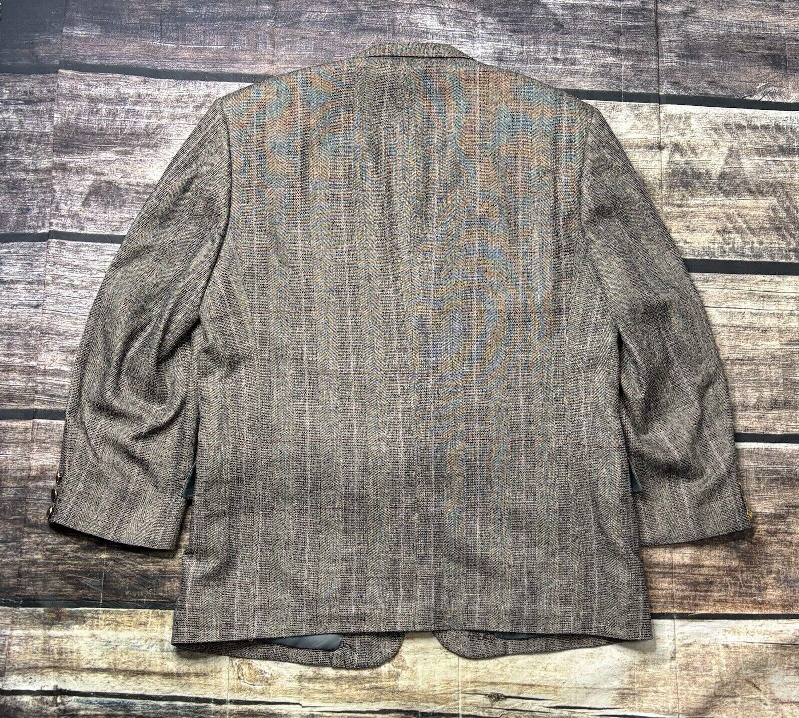 Other Moda Prima 100% Silk Blazer Jacket Men's 42R Plaid Twill Size 42R - 4 Thumbnail
