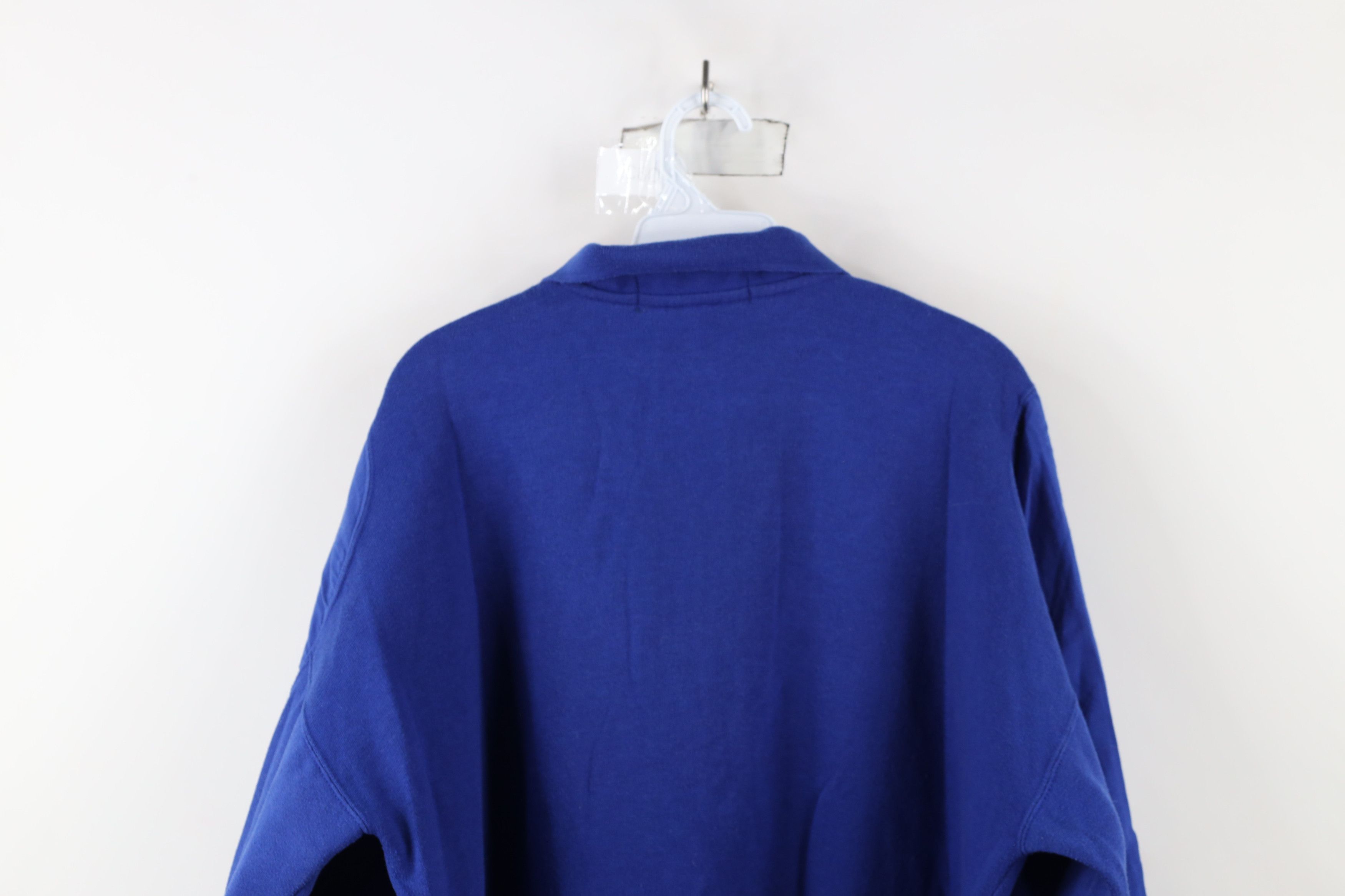 Vintage Vintage 90s Streetwear Blank Heavy Collared Sweatshirt Blue Size US XXL / EU 58 / 5 - 11 Thumbnail