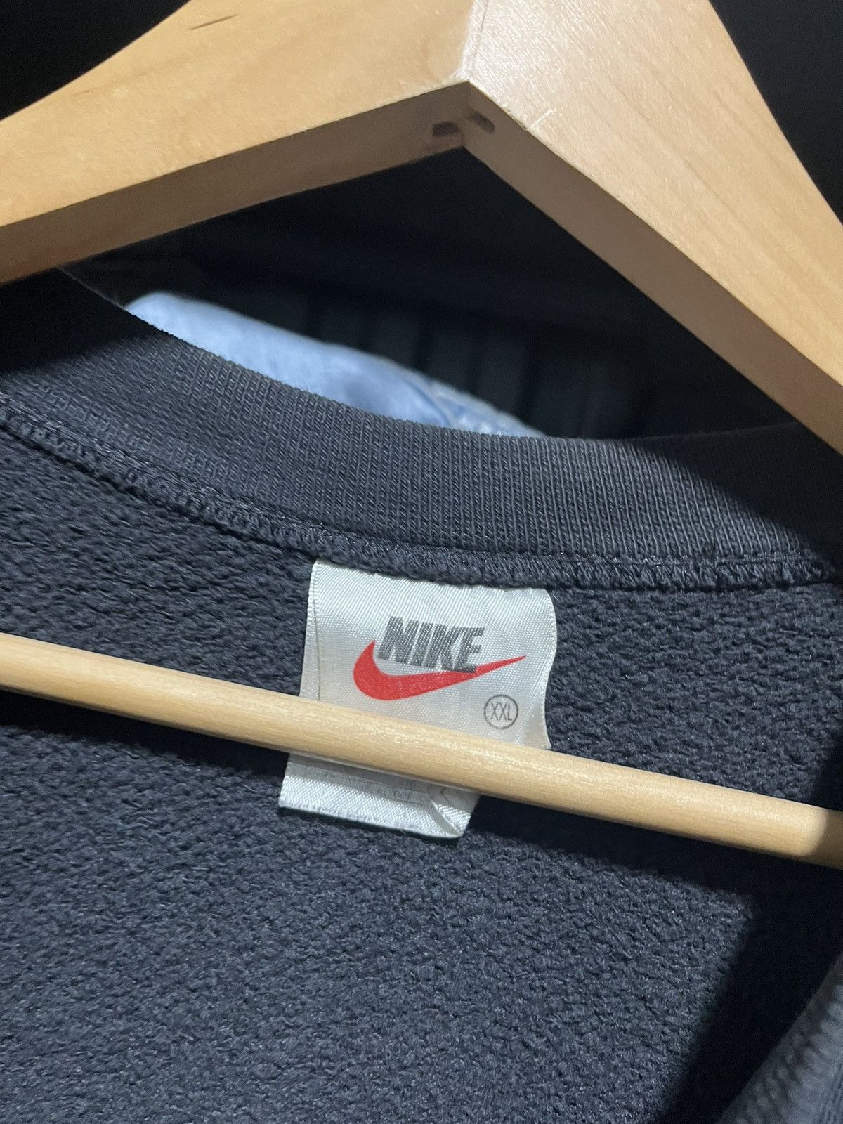 Nike × Vintage Vintage 90s Nike Mini Swoosh Distressed Skater Crewneck Size US XL / EU 56 / 4 - 5 Thumbnail