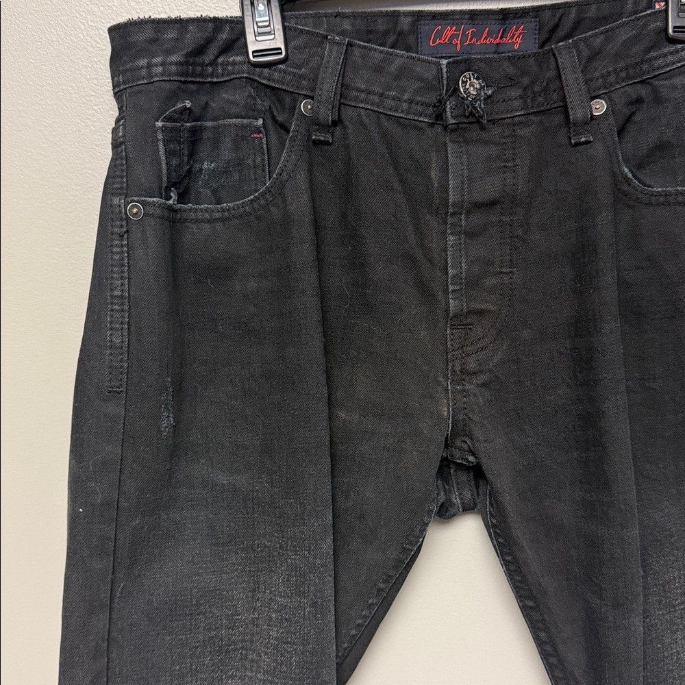 Cult Of Individuality Cult of Individuality Rebel Straight Black Jeans W36 L34 Size US 36 / EU 52 - 4 Thumbnail