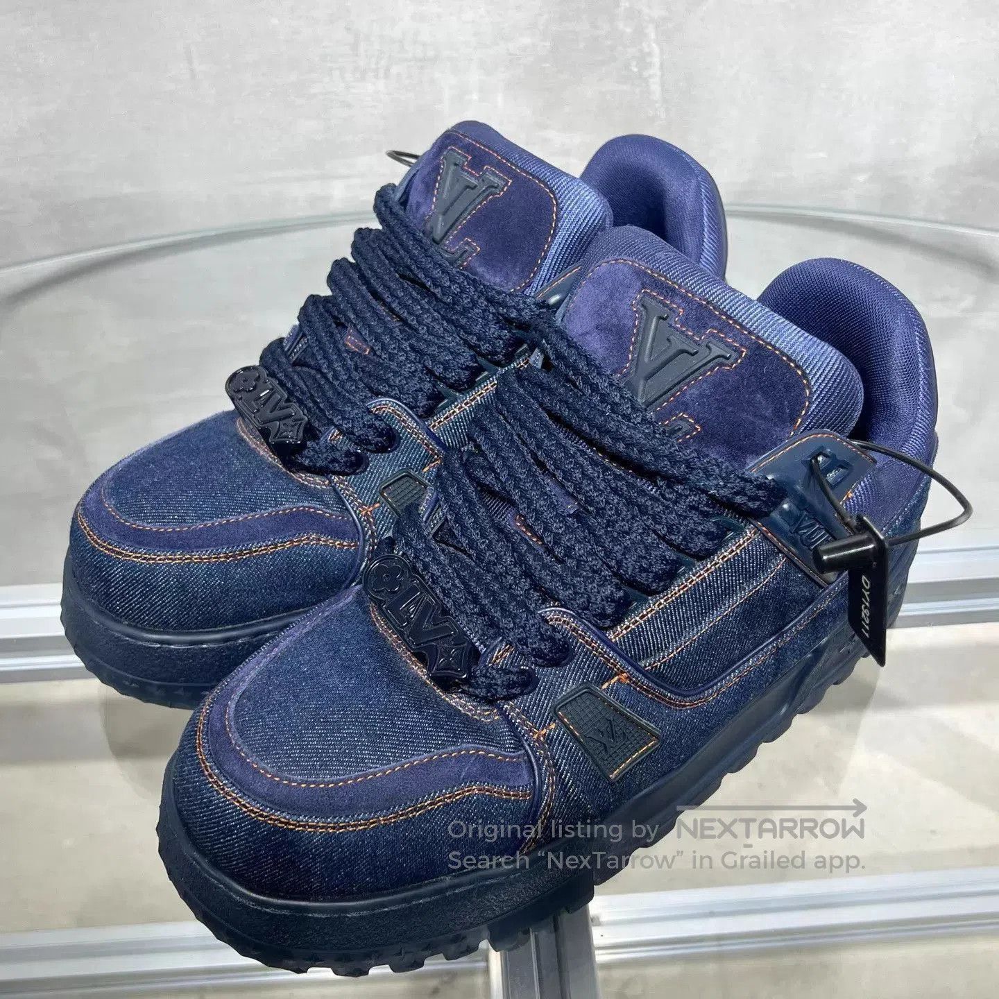 Louis Vuitton Blue High-Top Sneakers Size 8.5. Size US 8.5 / EU 41-42 - 2 Thumbnail