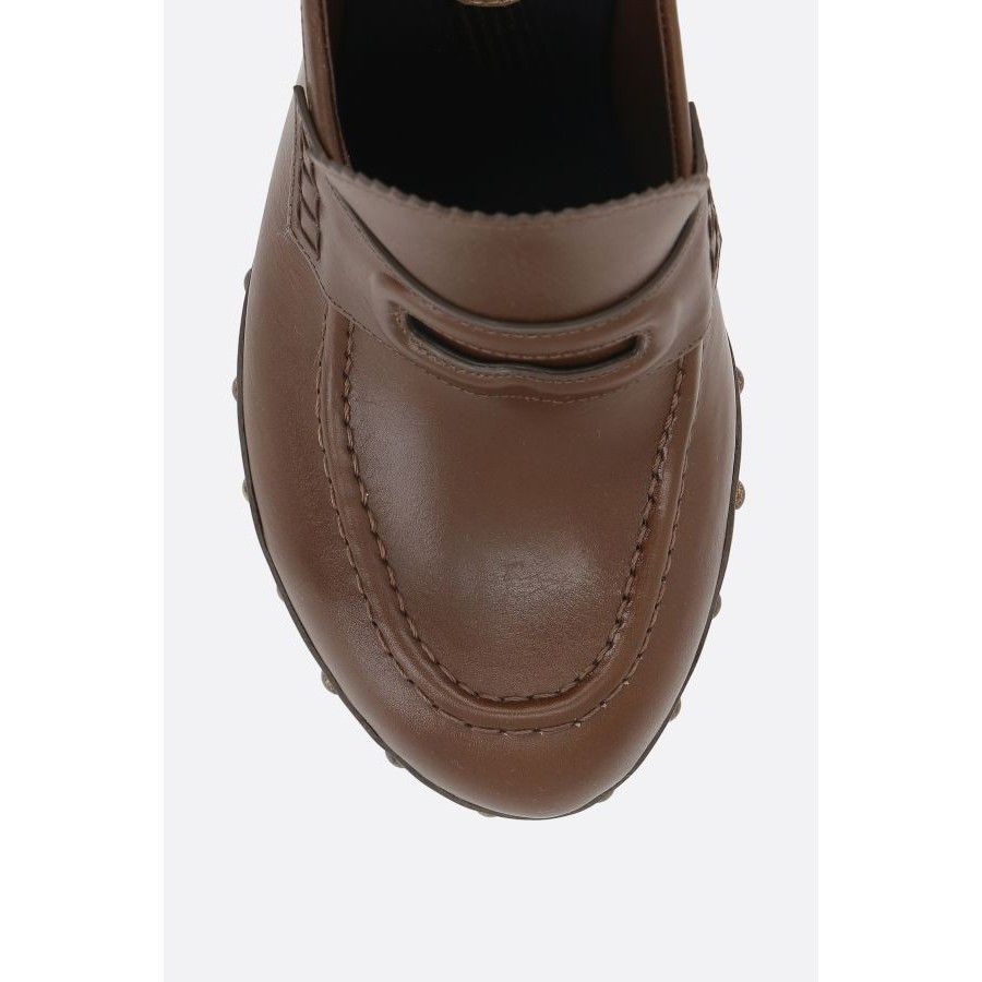 Burberry BURBERRY Brown Leather Potter Clogs Mules New & Authentic (W Size US 9 / IT 39 - 4 Thumbnail