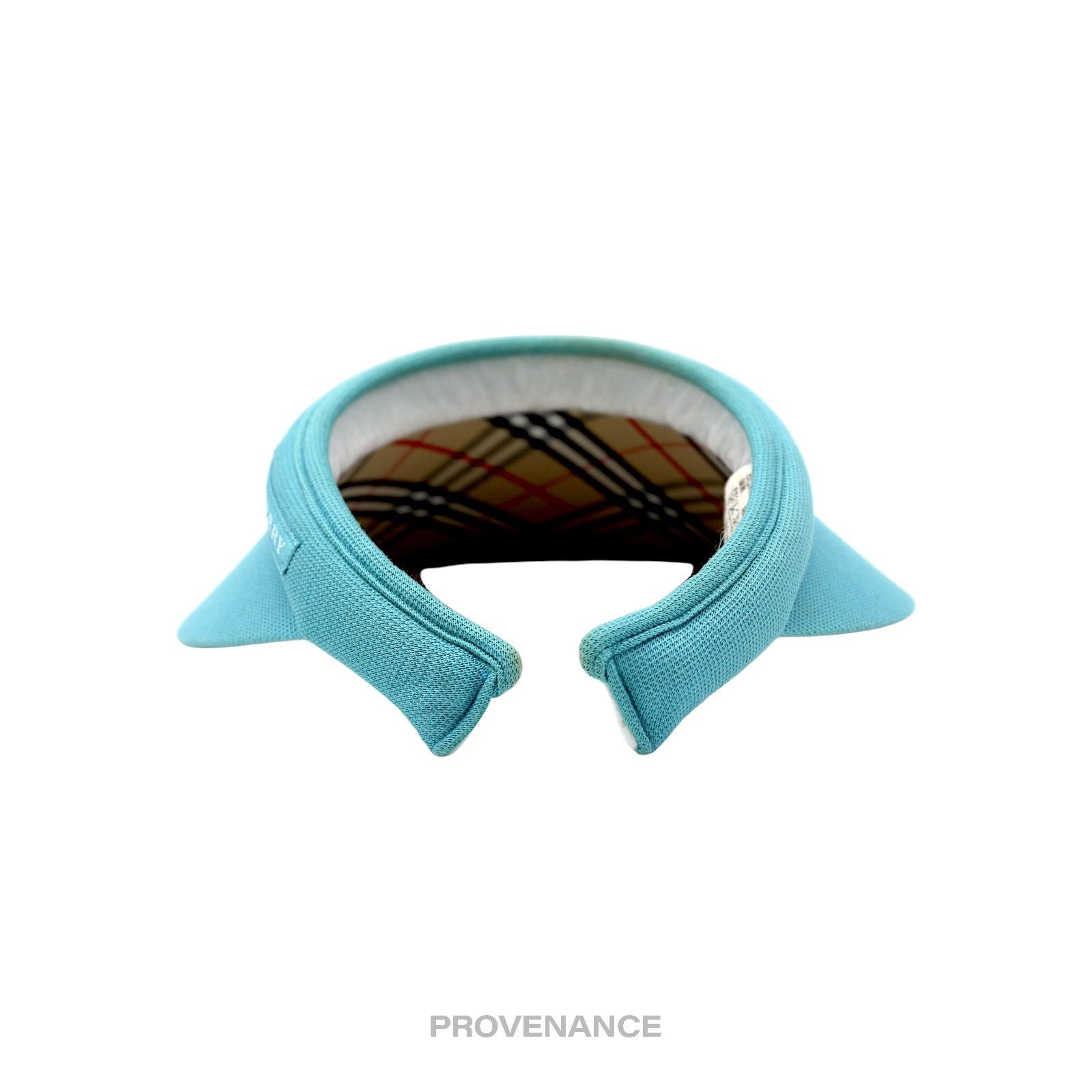 Burberry 🔴 Burberry Golf Knight Logo Visor - Sky Blue Nova Check Size ONE SIZE - 4 Thumbnail