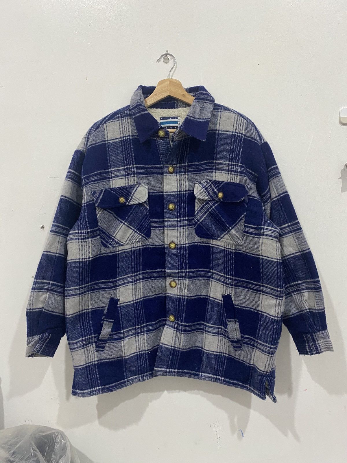 Japanese Brand Hill Crop Vintage Flannel wool Sherpa Jacket Size US L / EU 52-54 / 3 - 1 Thumbnail