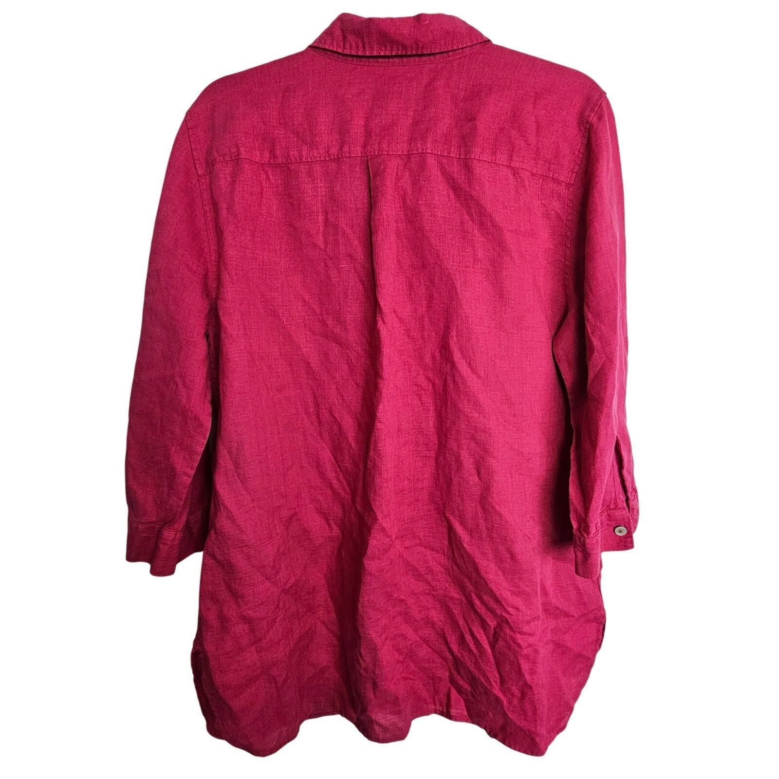 Chicos Chicos Womens Linen Tunic Size 12 Lagenlook Resortwear Beach Size XL / US 12-14 / IT 48-50 - 8 Thumbnail