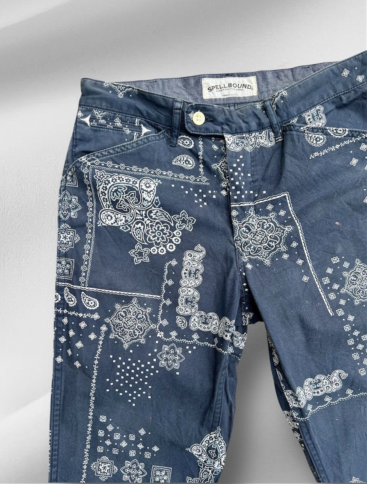 Japanese Brand × Kapital × Spellbound Vintage Spellbound DMG Japan Bandana Navy Mens Size US 30 / EU 46 - 6 Thumbnail