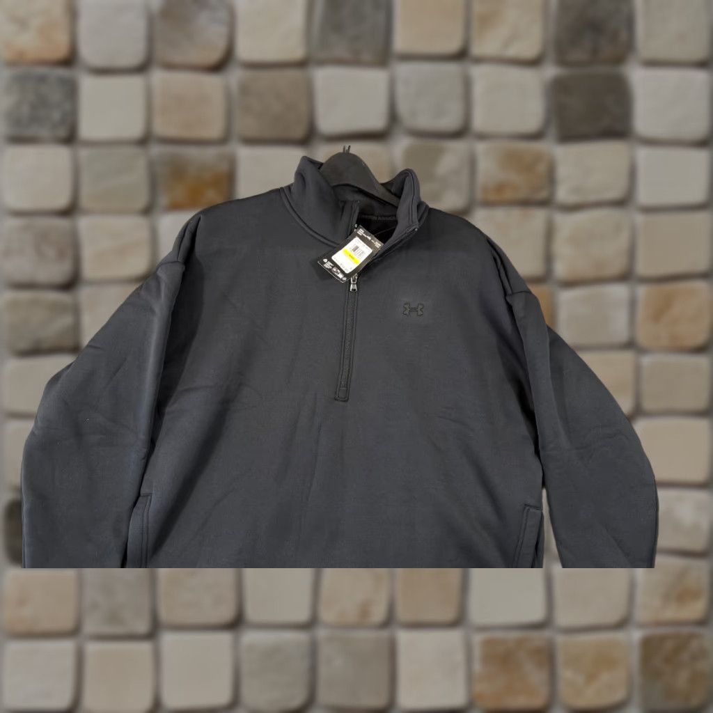 Under Armour Under Armour Fleece Jacket Womens M Black Half-Zip Pullover Loose Mock Neck NWT Size M / US 6-8 / IT 42-44 - 1 Thumbnail