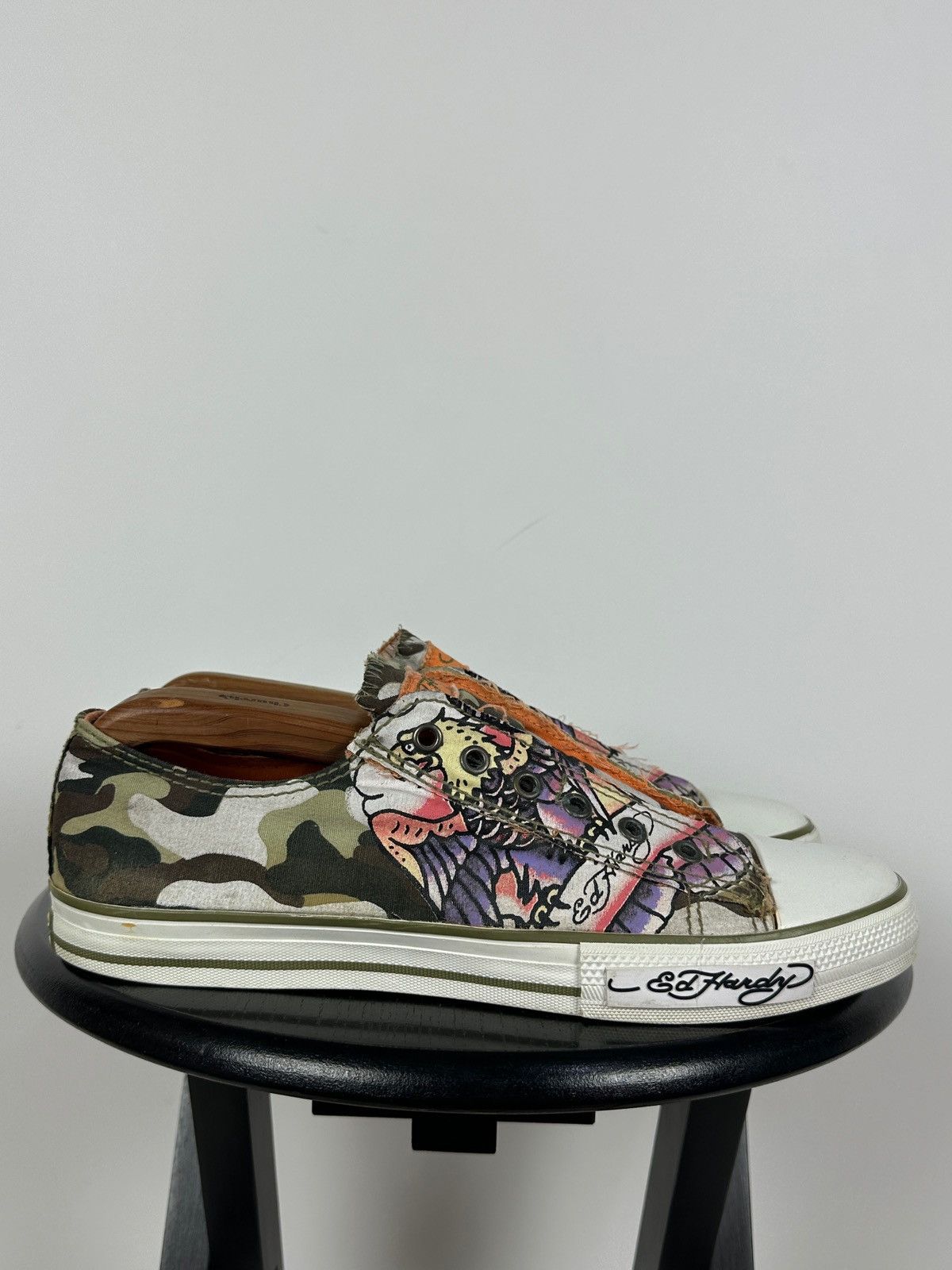 Ed Hardy Vintage Ed Hardy Y2K Camo Tattoo Graphic Slip On Sneakers Size US 11 / EU 44 - 7 Thumbnail