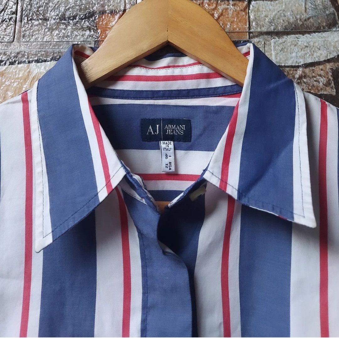 Armani × Designer ARMANI JEANS STRIPE LONG SLEEVE BUTTON SHIRT Size M / US 6-8 / IT 42-44 - 3 Thumbnail