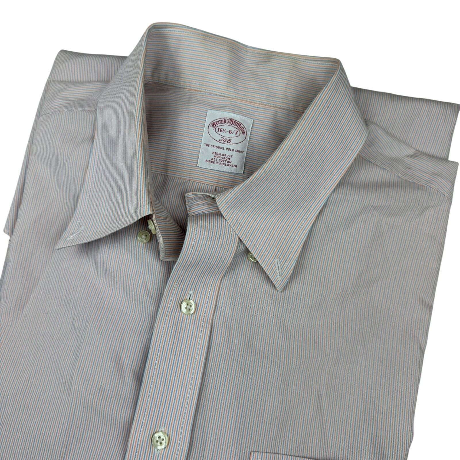 Brooks Brothers Brooks Brothers 16.5 34/35 Non-Iron Button Down Shirt Size US XL / EU 56 / 4 - 1 Thumbnail
