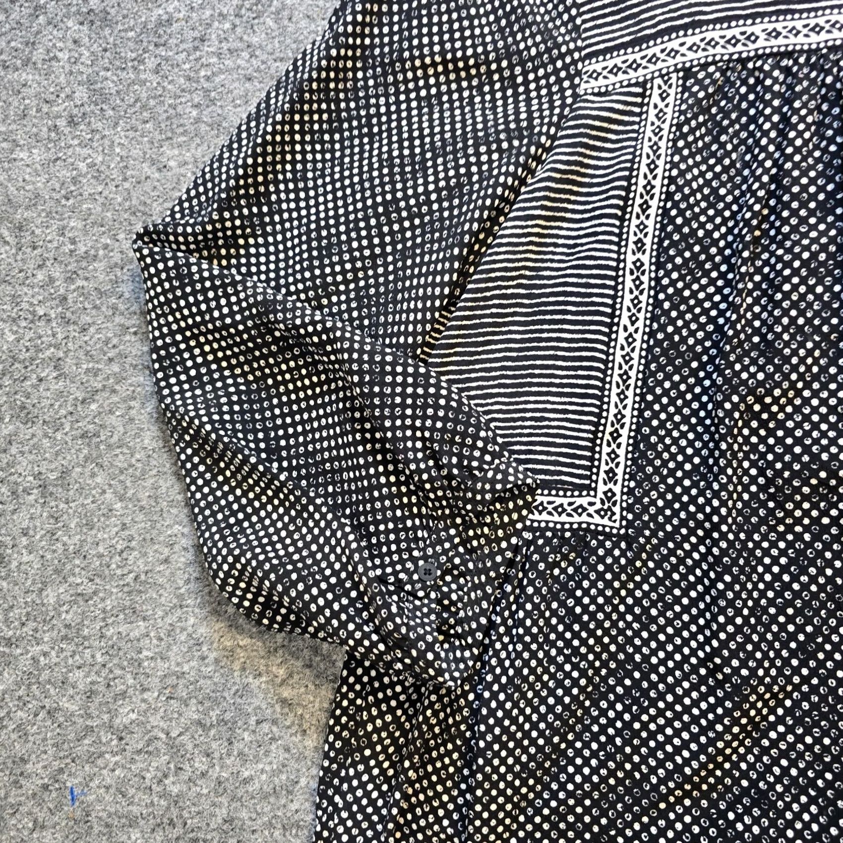 Rebecca Taylor Rebecca Taylor Blouse Womens Size 10 Black Silk Dotted Long Sleeve Casual Round Neck Geometric Classic Designer Size L / US 10 / IT 46 - 4 Thumbnail