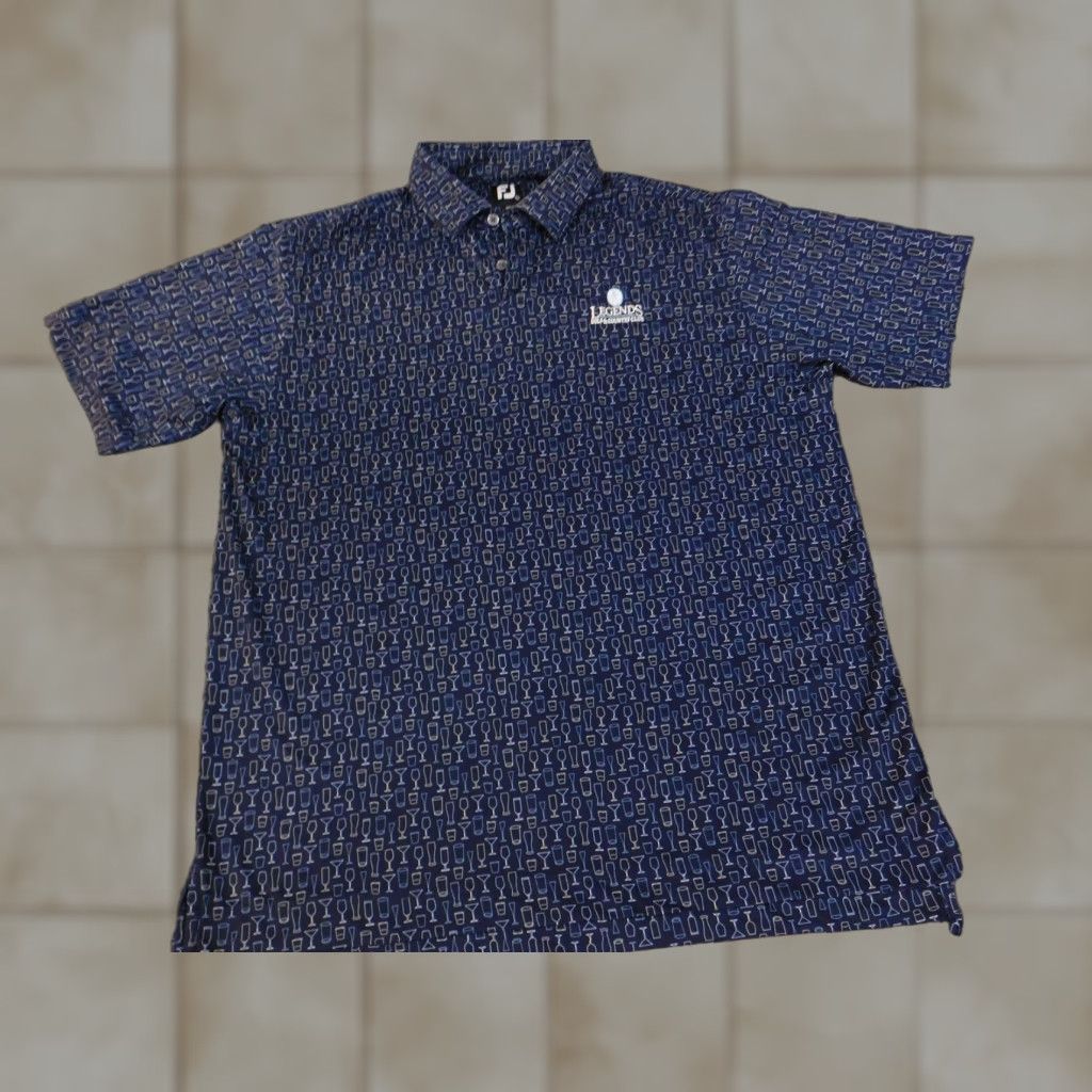 Footjoy FootJoy Polo Shirt Mens XL Blue Legends Golf & Country Club Graphic Print Short Sleeve Golf Size US XL / EU 56 / 4 - 1 Thumbnail