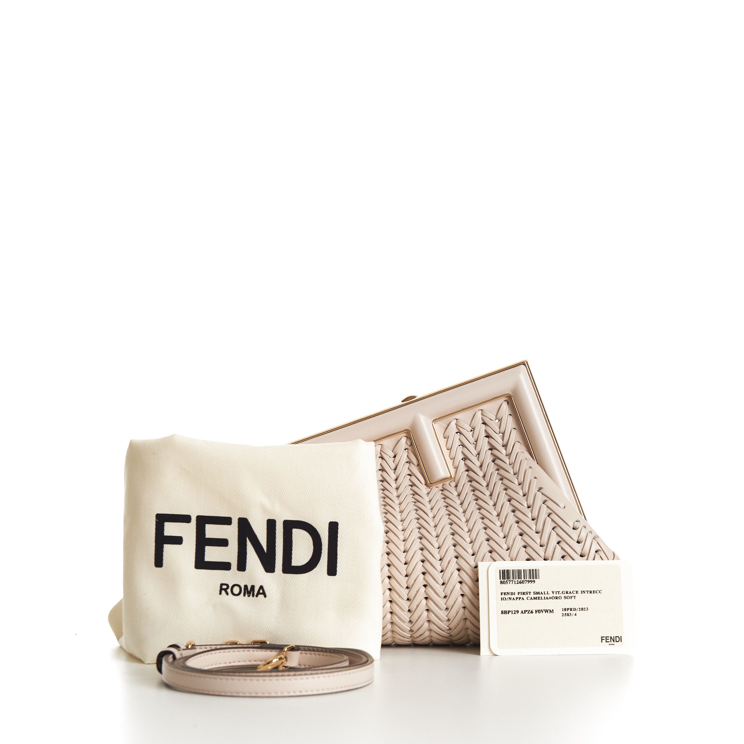 Fendi First Small Camellia Interlaced Leather Bag Size ONE SIZE - 16 Thumbnail