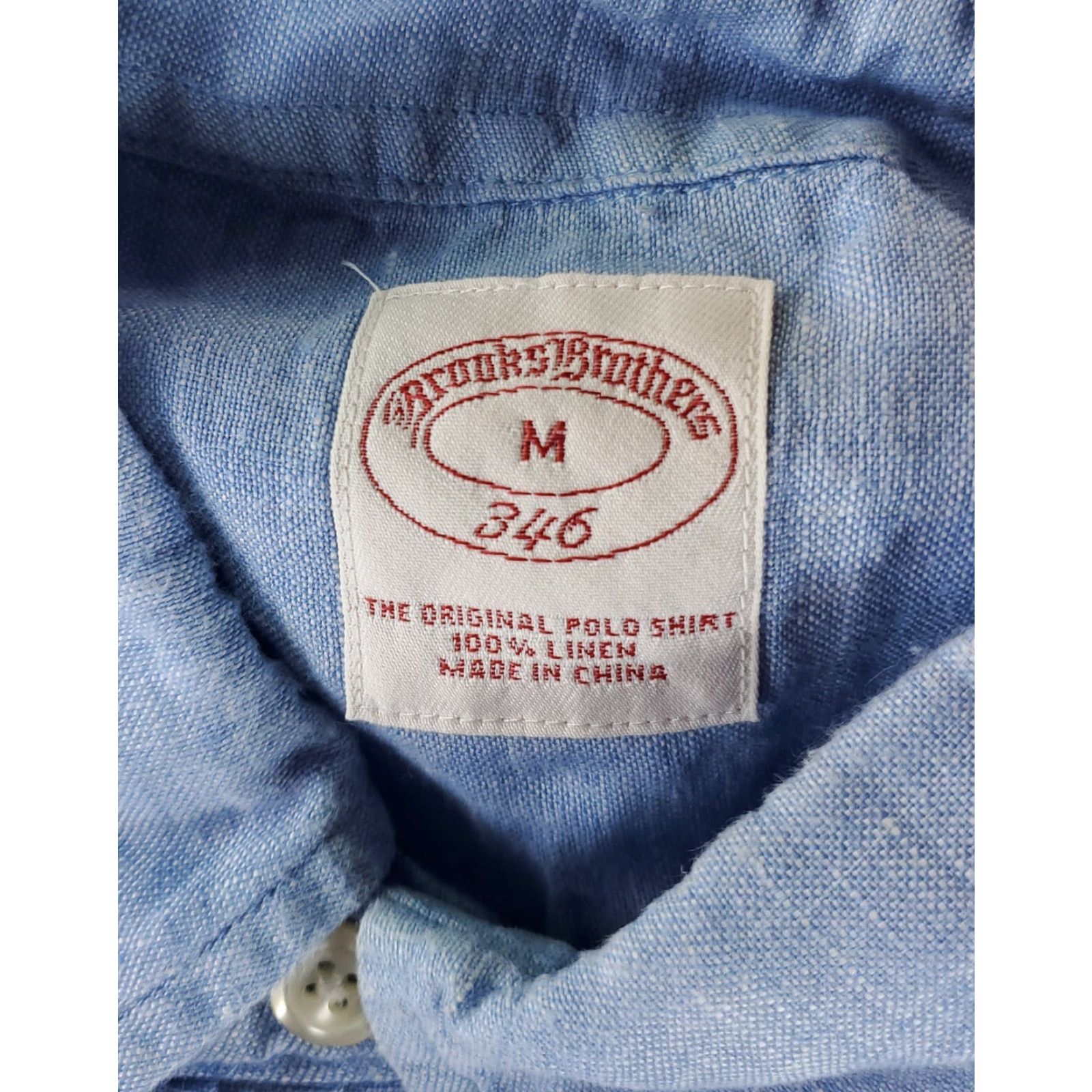 Brooks Brothers Brooks Brothers Polo Shirt 100% Linen Button-Down Blue Mens M Size US M / EU 48-50 / 2 - 2 Thumbnail