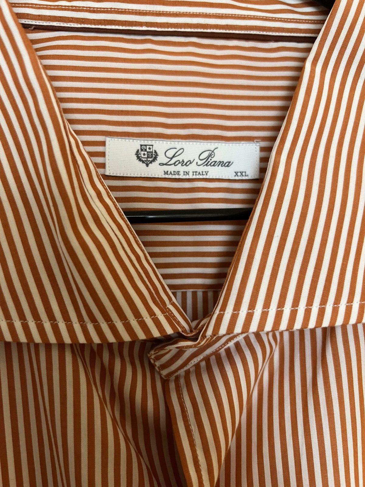 Loro Piana Loro Piana Stripped Brown & White Cotton Long Sleeves XXL Size US XXL / EU 58 / 5 - 8 Thumbnail