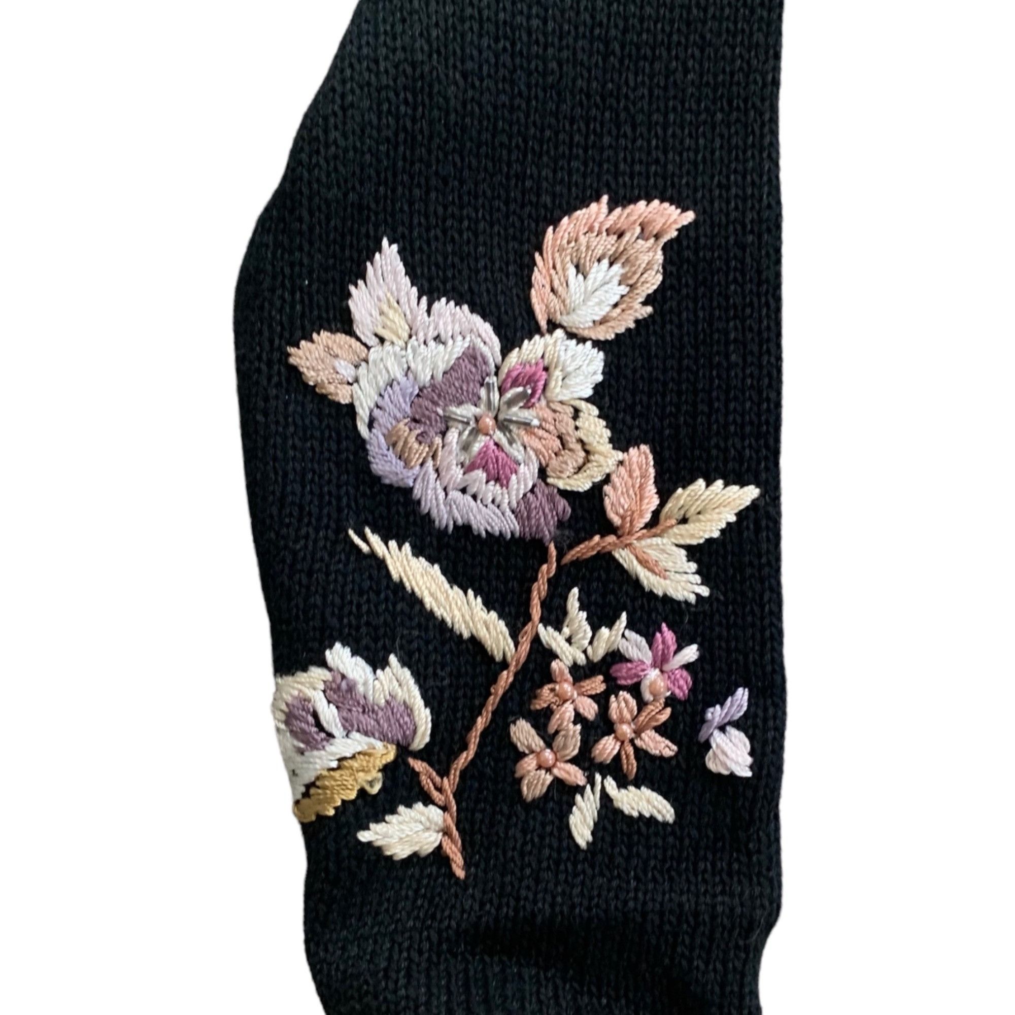 Vintage Vintage Worthington Floral Embroidered Beaded Accent Sweater Size M / US 6-8 / IT 42-44 - 5 Thumbnail