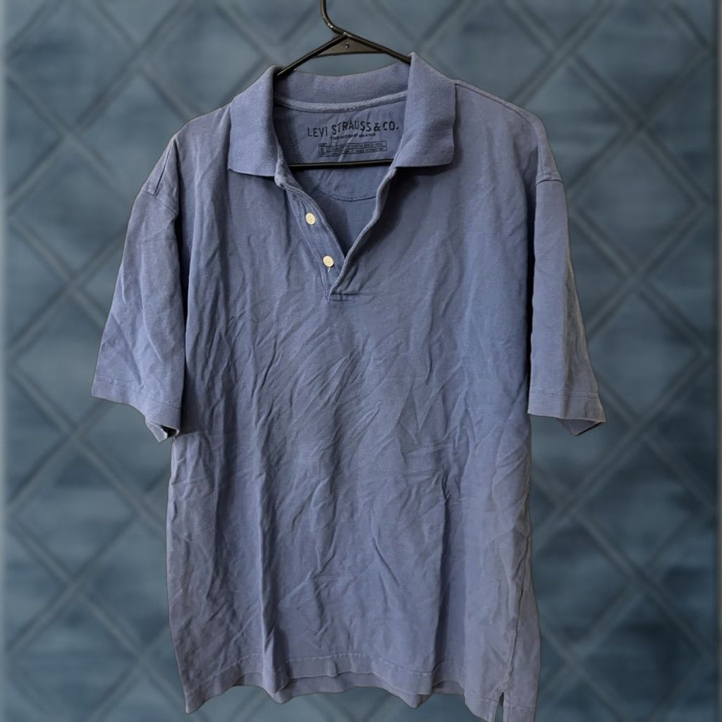 Levi's Levi's Polo Golf Short Sleeve Shirt Men Large Blue Brand Two Horse Logo Casual Shirt Polo Golf Blue Size US L / EU 52-54 / 3 - 1 Thumbnail