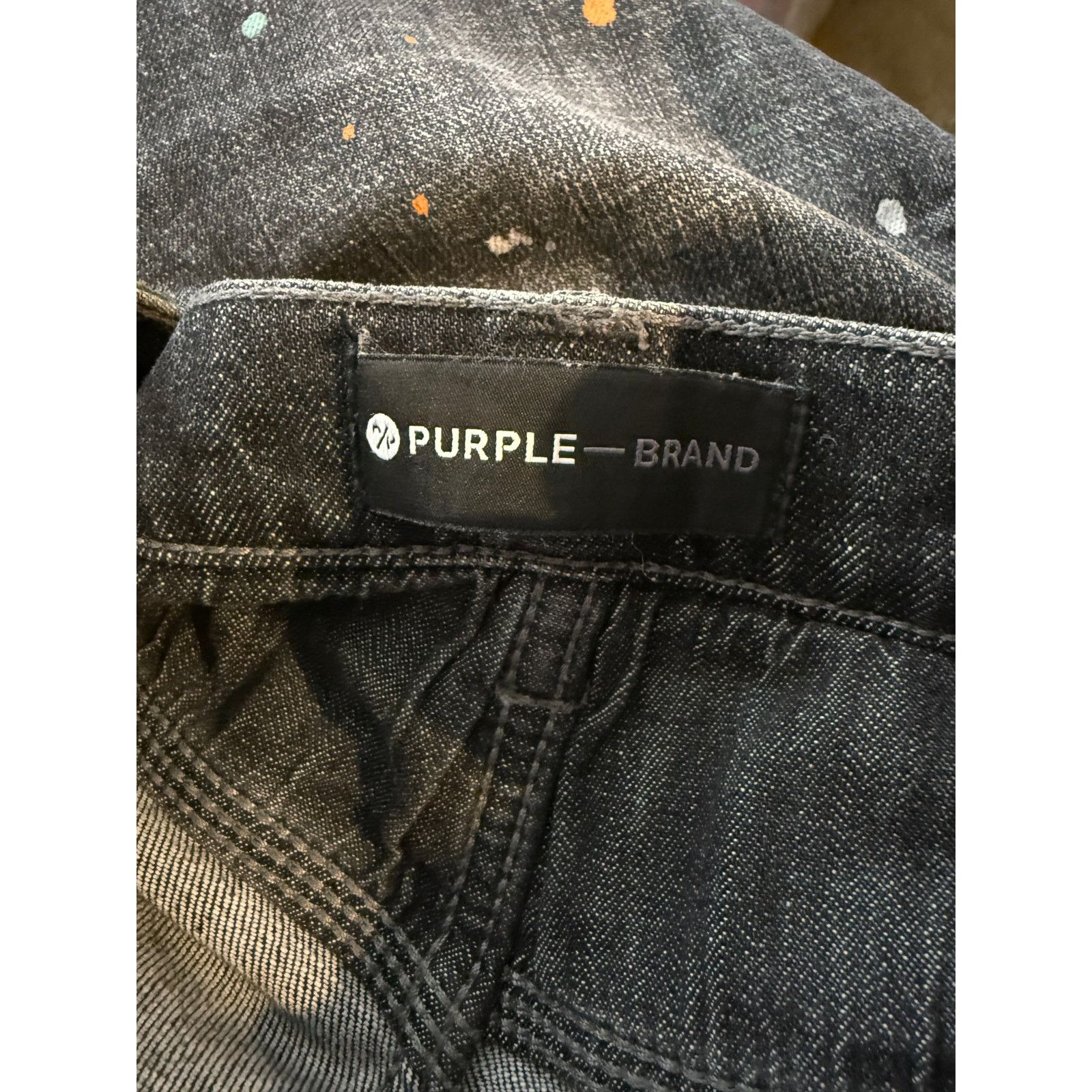 Purple Brand Purple Jeans Grey Orange Green Splatter Used 34 Size US 34 / EU 50 - 4 Thumbnail