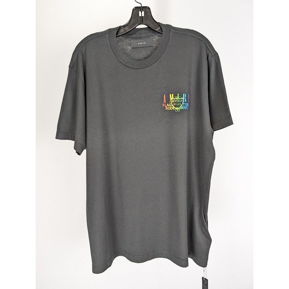 Amiri o1rshd1 Q:3 / Amiri XO Beverly Hills Tee in Black / Rainbow Size US M / EU 48-50 / 2 - 2 Thumbnail