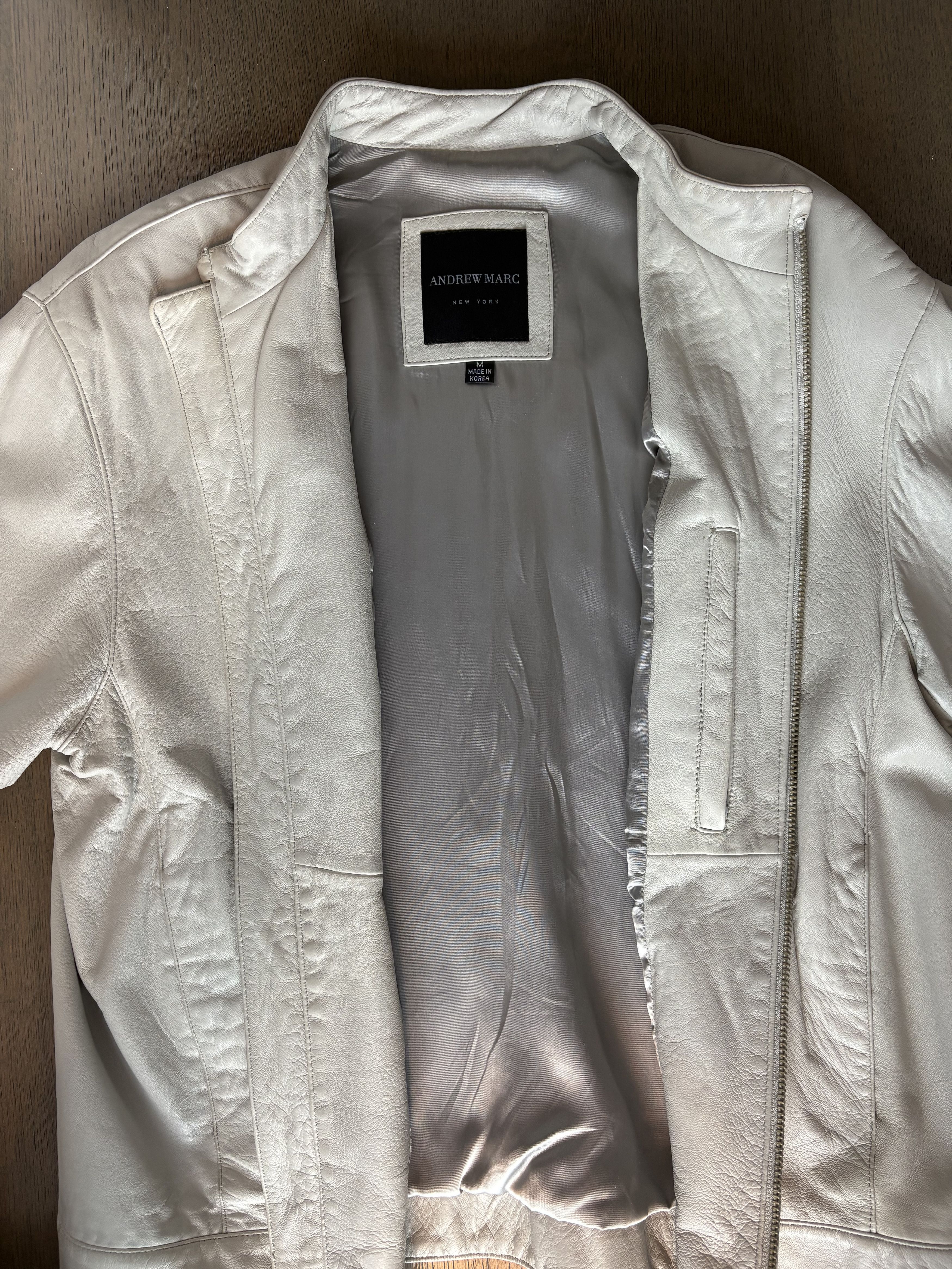 Andrew Marc Vintage Andrew Marc White Leather Bomber Size US S / EU 44-46 / 1 - 6 Thumbnail