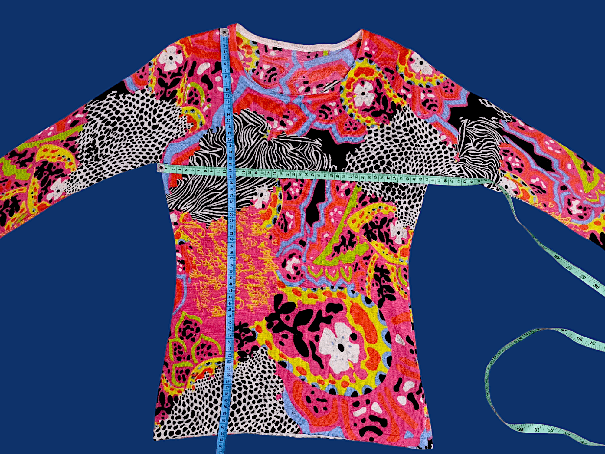 Japanese Brand UNKNOWN BRANDS Full print Long Sleeve T Shirt Y2K Style Size US M / EU 48-50 / 2 - 15 Thumbnail