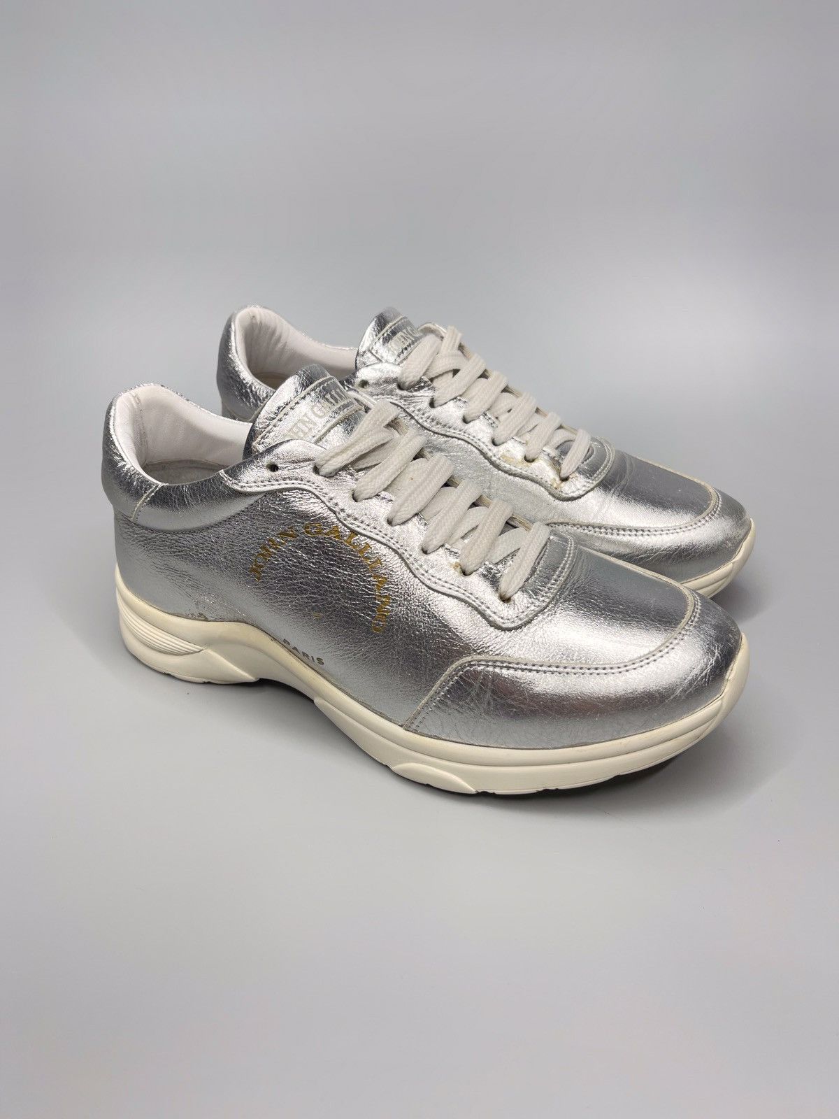 John Galliano John Galliano Metallic Sneakers Size US 7 / IT 37 - 2 Thumbnail