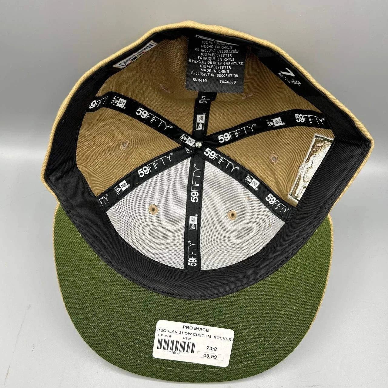 New Era Colorado Rockies Hat Men 7 3/8 Beige Green MLB Fitted Cap Size ONE SIZE - 2 Thumbnail
