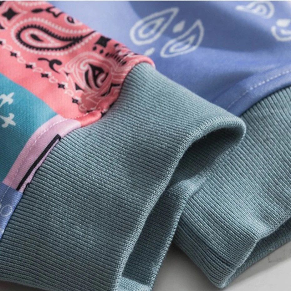 Other Bandana Pattern Patchwork Hoodies Sweater Size US L / EU 52-54 / 3 - 6 Thumbnail