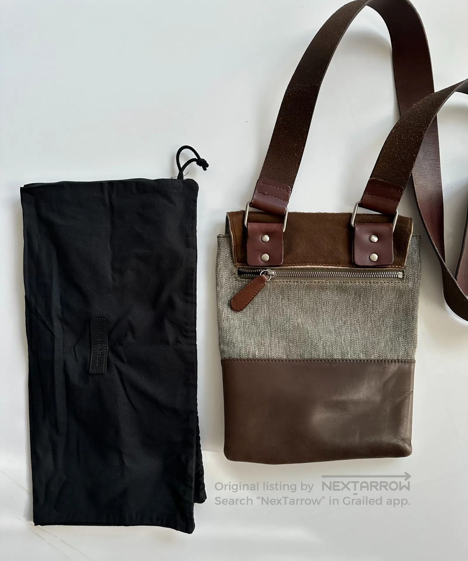Dries Van Noten DRIES VAN NOTEN horse fur Spliced crossbody bag| Size ONE SIZE - 4 Thumbnail
