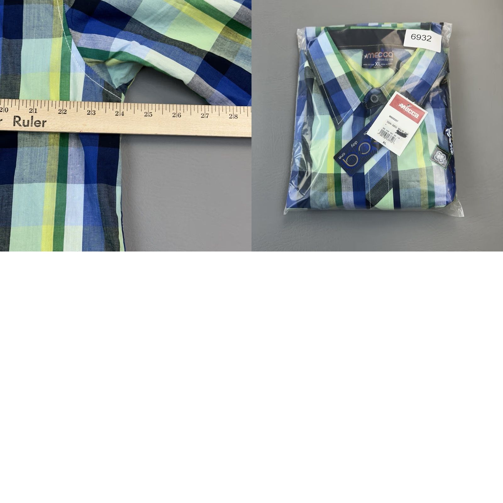Vintage VINTAGE Mecca Shirt Mens XL Green Plaid Button-Up Embroidered Hip Hop Y2K NWT Size US XL / EU 56 / 4 - 10 Thumbnail