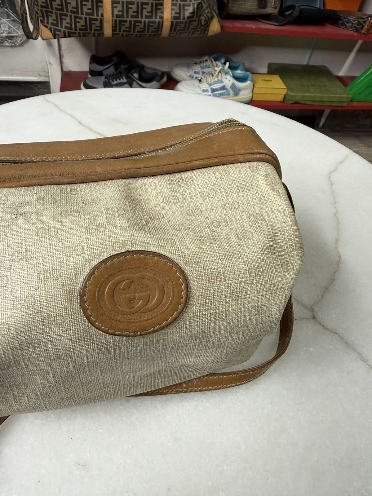 Gucci Gucci GG Monogram Crossbody Vtg Leather Sidebag Preowned Size ONE SIZE - 2 Thumbnail