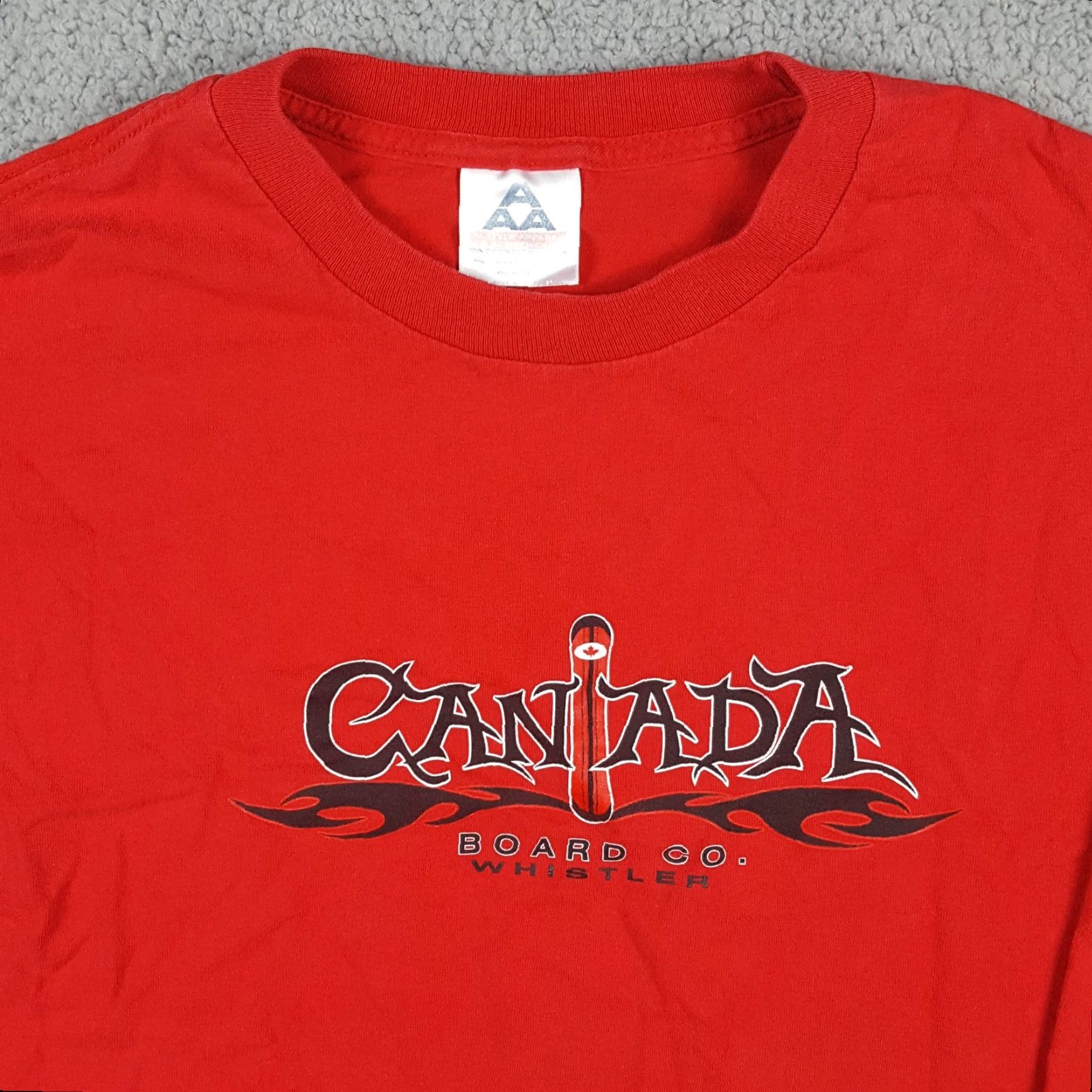 CO VINTAGE Alstyle Apparel Snowboarding T-Shirt Men Medium Red Flame Tribal Snow Y2K 90s 00s Size US M / EU 48-50 / 2 - 2 Thumbnail