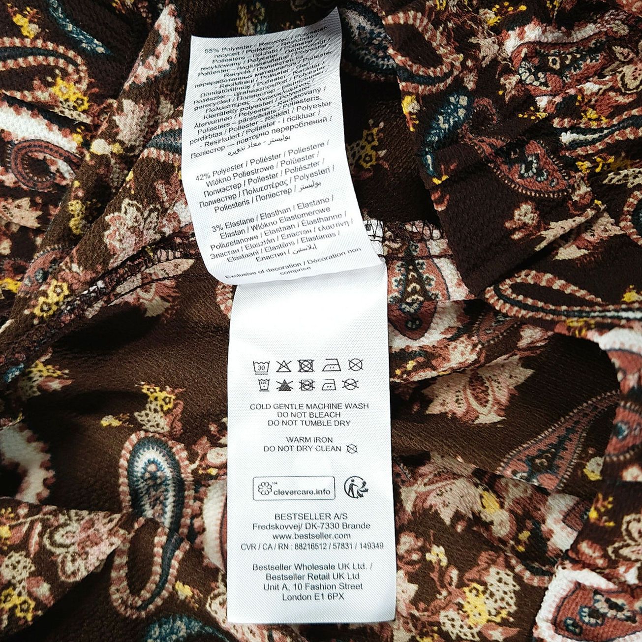 Other NWT Vero Moda VMSaga Skater Skirt M Brown Cream Paisley Boho Size 30" / US 8 / IT 44 - 6 Thumbnail