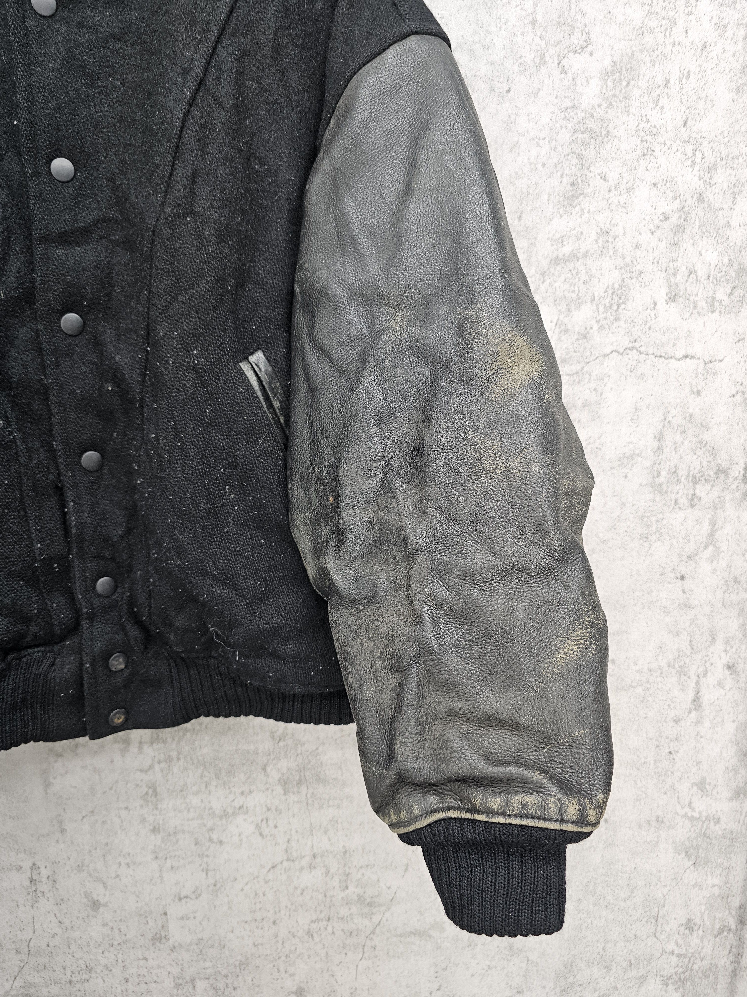 Other Vintage ITARIYARD STAFF Leather Wool Varsity Jacket J0095 Size US L / EU 52-54 / 3 - 6 Thumbnail