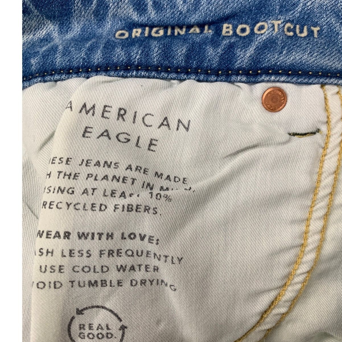 American Eagle Outfitters New American Eagle Mens 32 X 34 Boot Cut Denim Blue Jeans Size US 32 / EU 48 - 6 Thumbnail