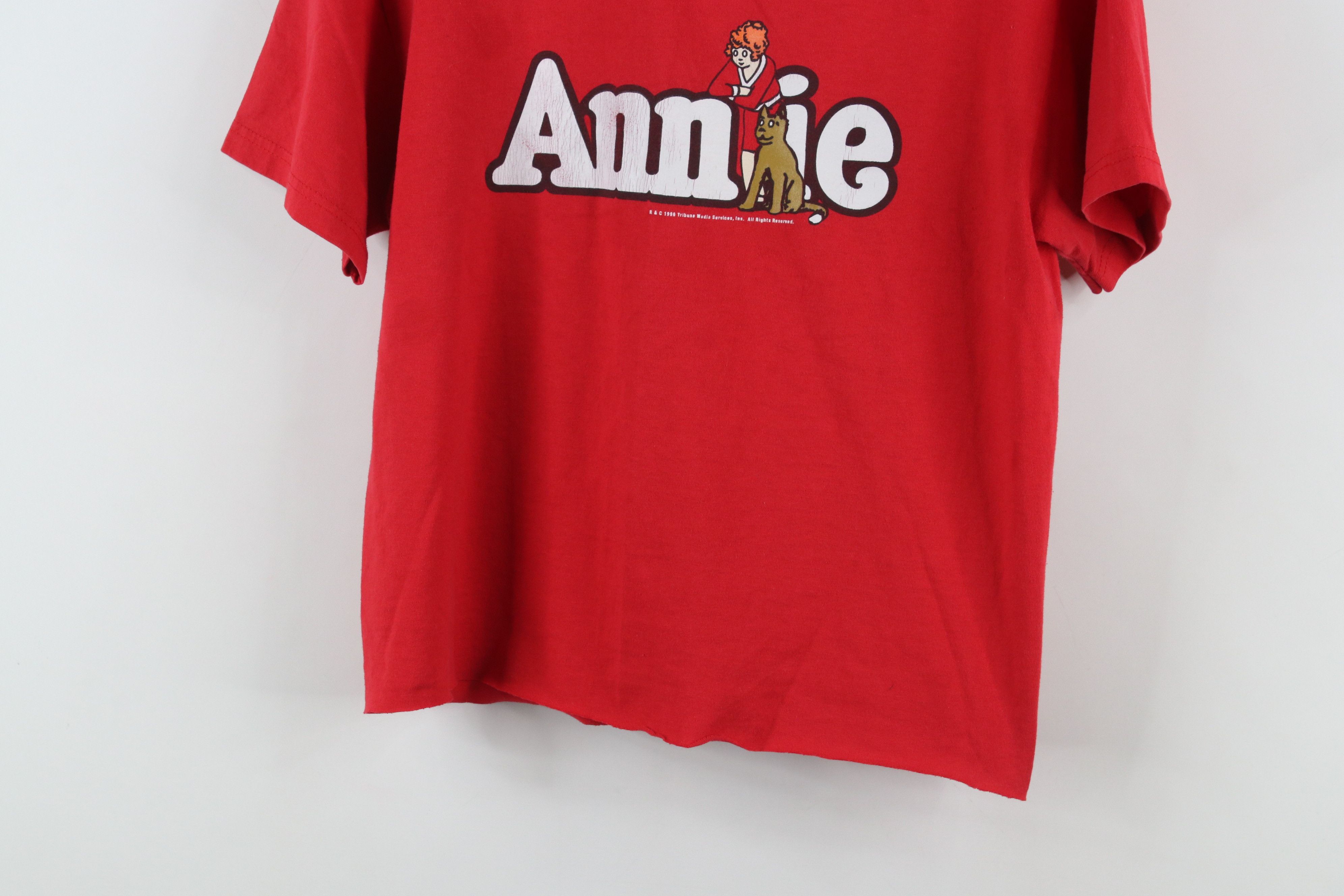 Vintage Vintage 90s Spell Out Annie Musical Play Cropped T-Shirt Red Size S / US 4 / IT 40 - 3 Thumbnail