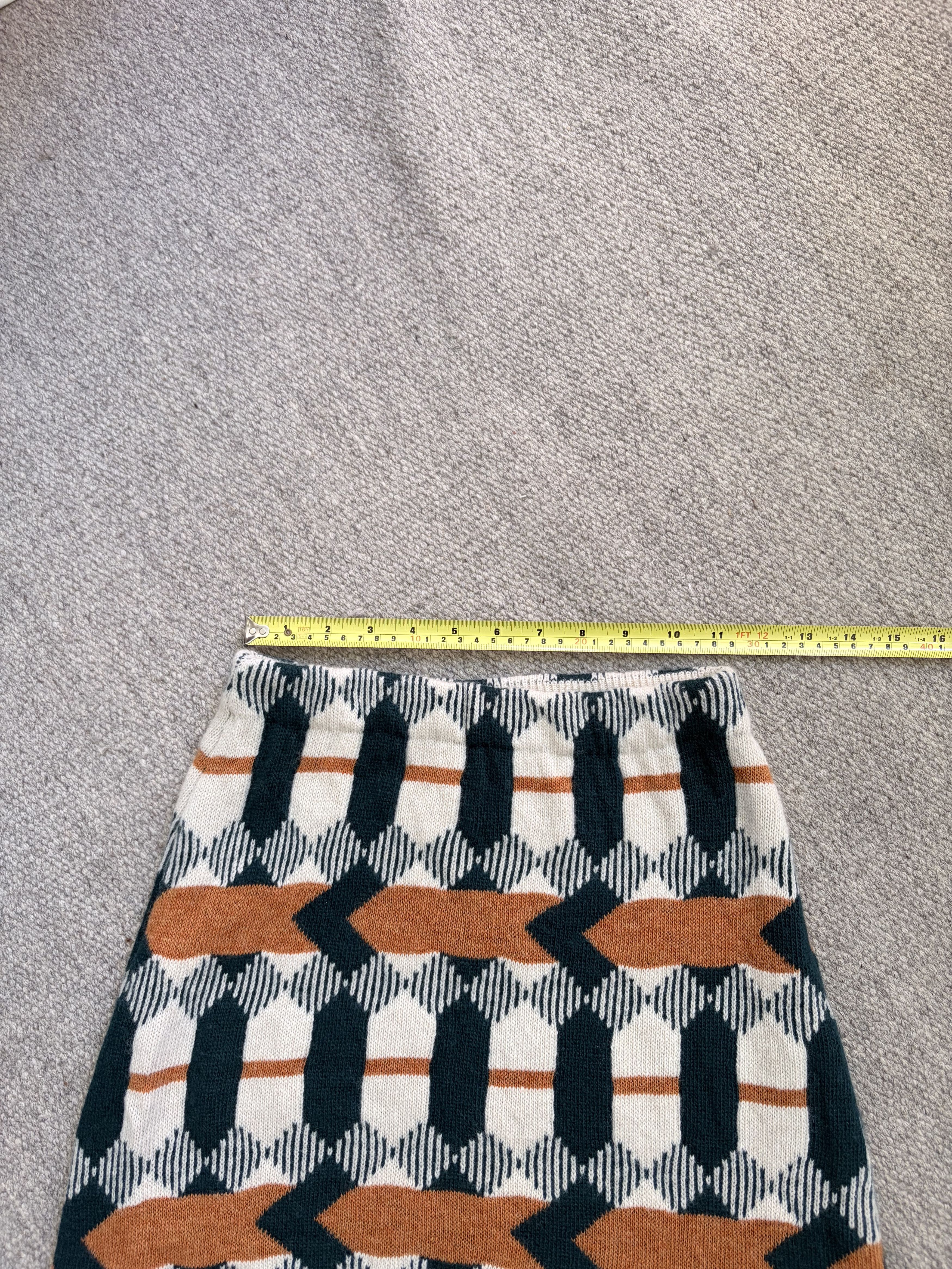 Prada Prada Milano Knit Skirt / IT 38 / Cream Teal Orange Size 28" / US 6 / IT 42 - 2 Thumbnail