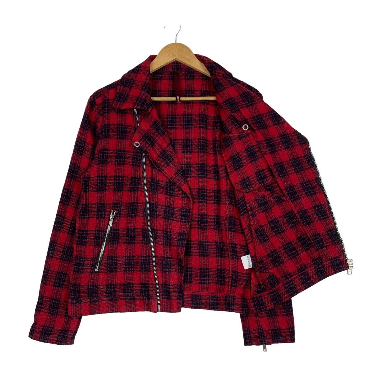 Japanese Brand SM SHADU Asymmetrical Zipper Double Collar Jacket #0937-C42 Size US M / EU 48-50 / 2 - 9 Thumbnail