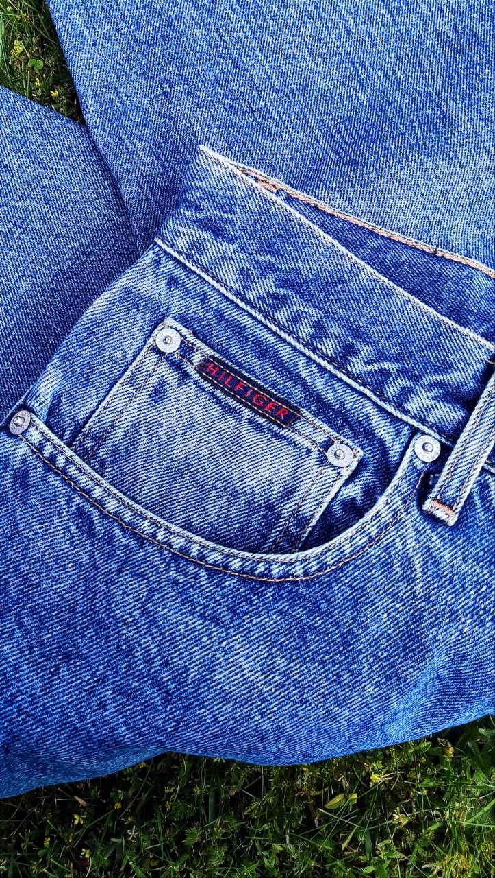 Tommy Hilfiger Vintage Tommy Jeans High Waist Blue, Embroidered Logo, 1999 Size US 33 - 9 Thumbnail