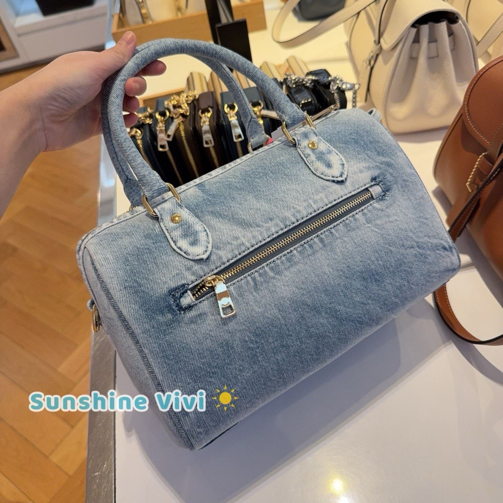 Coach NWT Coach Rowan Medium Satchel Loved Denim CDY74 Size ONE SIZE - 5 Thumbnail